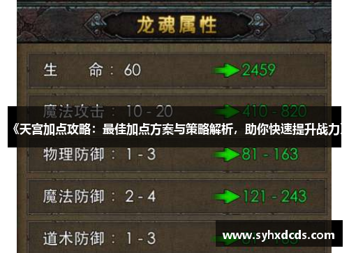 《天宫加点攻略：最佳加点方案与策略解析，助你快速提升战力》